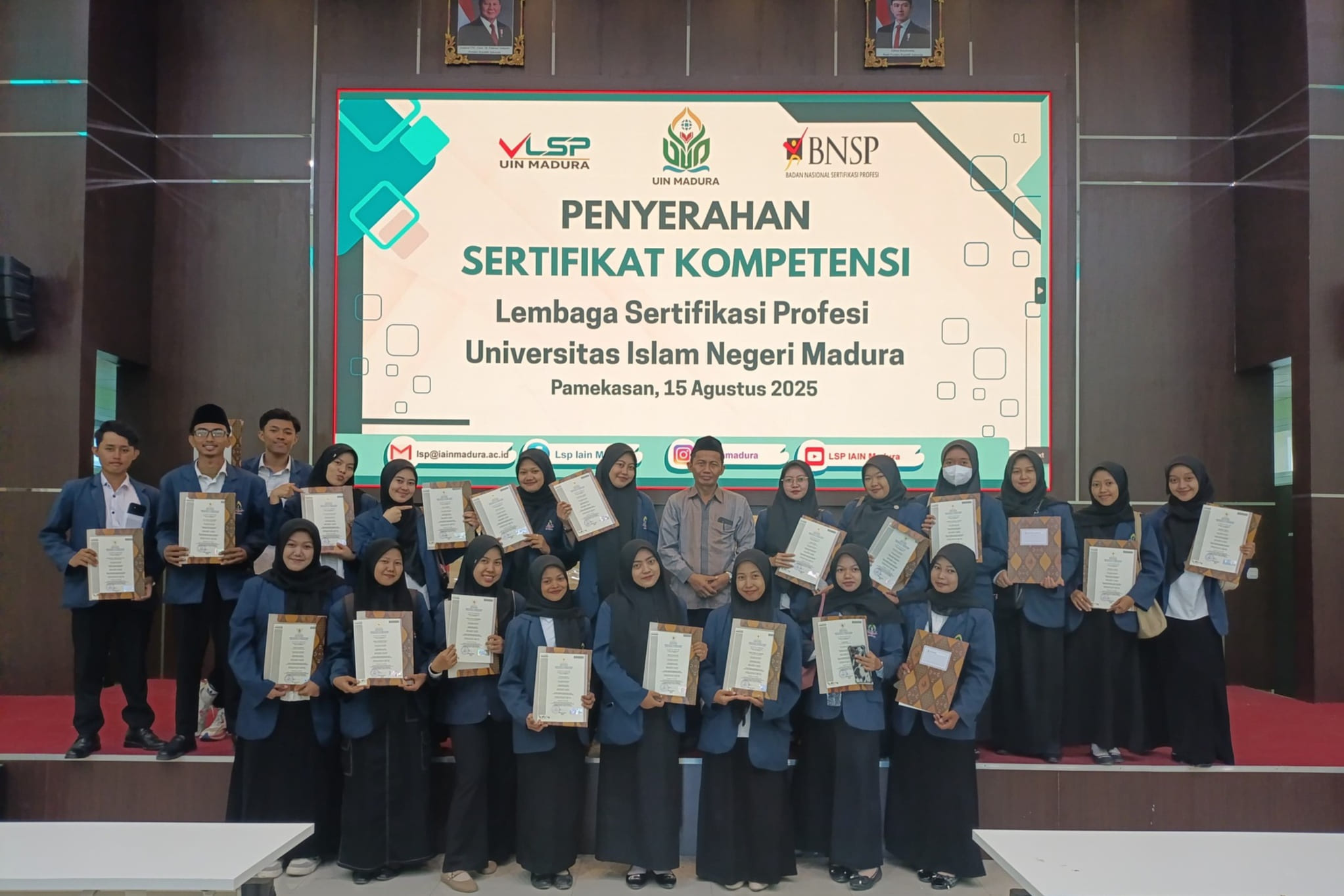 LSP UIN Madura Rayakan Hari Jadi Pertama dan Serahkan 84 Sertifikat Kompetensi